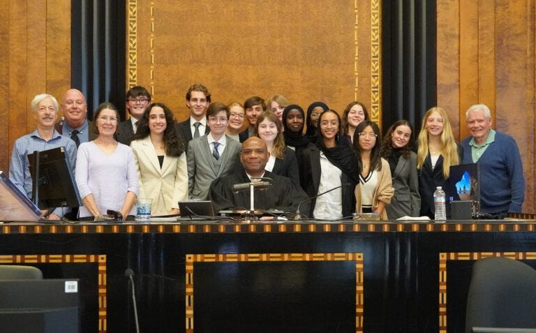 Nottingham High School Mock Trial Team with Justice Eddie J. McShan. 