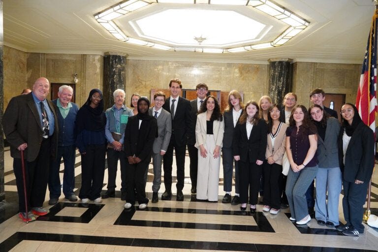 Nottingham High School's Mock Trial team after their victory. 